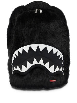 Cray furry shark backpack