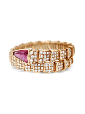 2010's diamond tourmaline gold serpenti viper bracelet