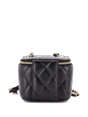 Camellia Bow Vanity Case with Chain Quilted Lambskin Mini crossbody bag