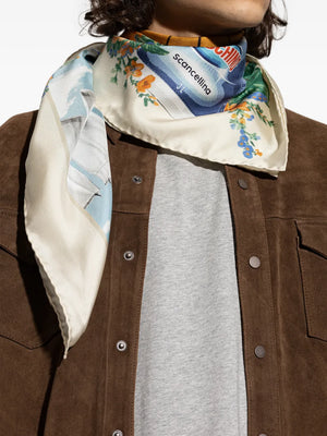 Floral-Print Silk Scarf
