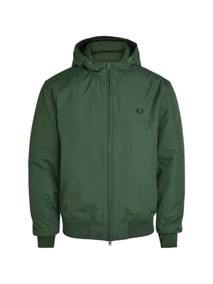hooded logo-embroidered jacket