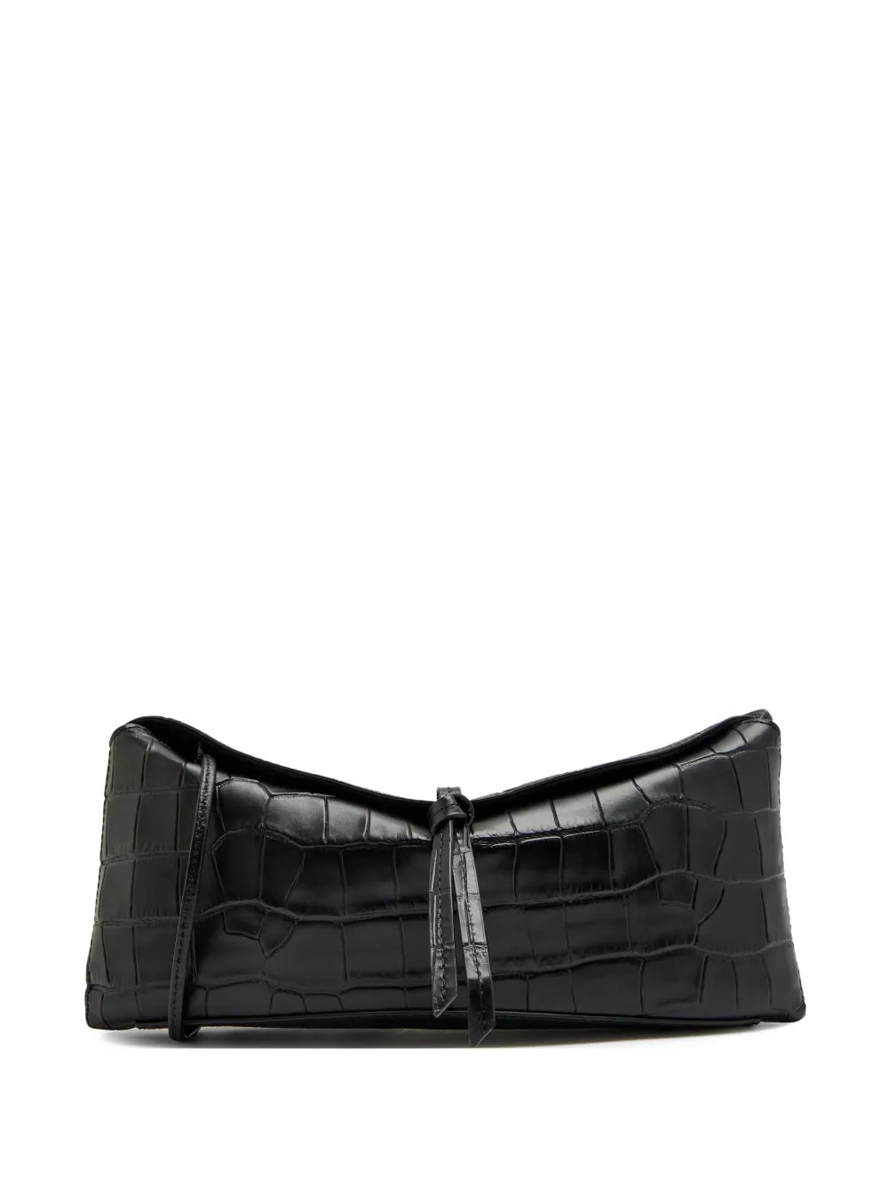 Eve crocodile-effect leather clutch