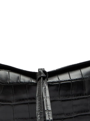 Eve crocodile-effect leather clutch