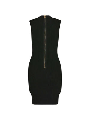 V-neck ribbed mini dress
