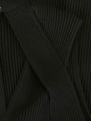 V-neck ribbed mini dress