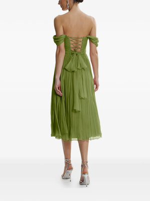 Kaly pleated silk midi dress