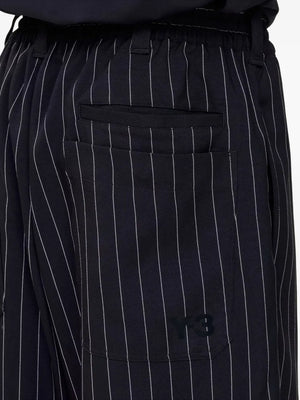 pinstripe drawstring shorts