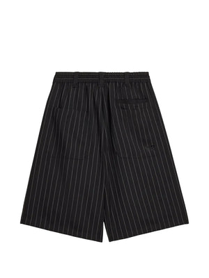 pinstripe drawstring shorts