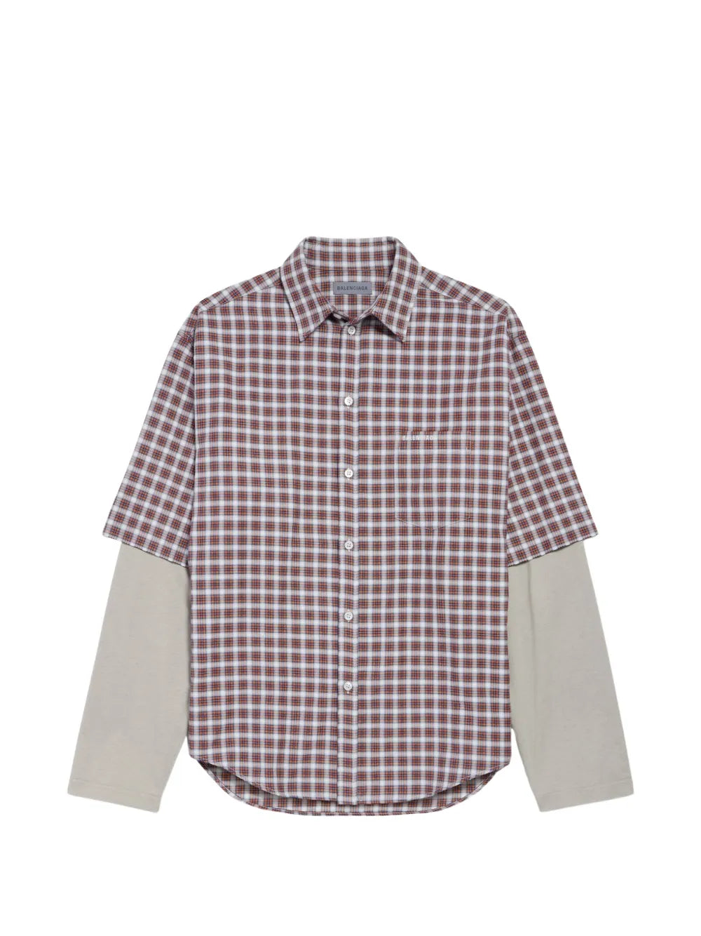 checked layered shirt