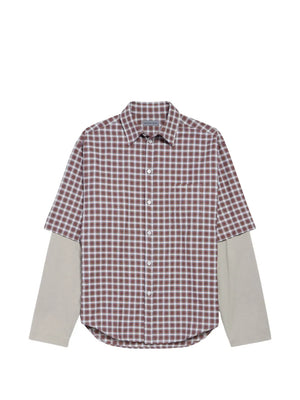 checked layered shirt