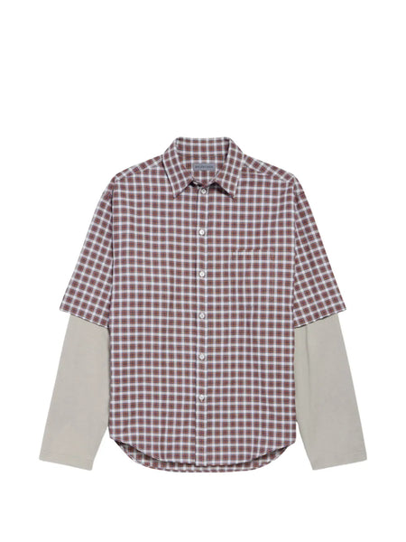 checked layered shirt