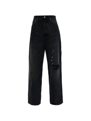 distressed splatter jeans
