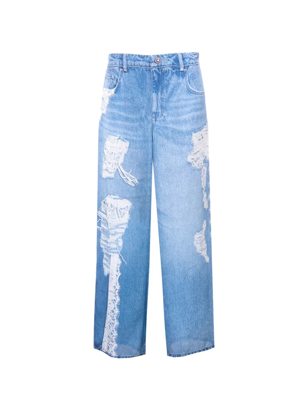 denim-effect trousers