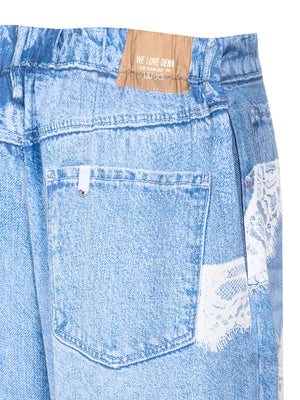 denim-effect trousers