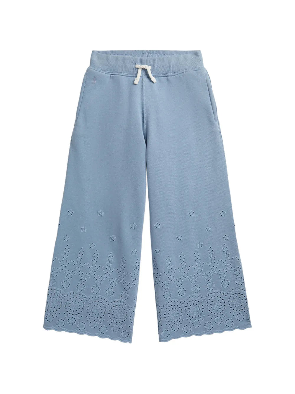 eyelet wide-leg trousers