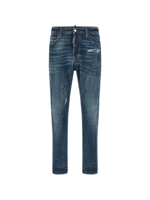 stonewashed-effect straight jeans