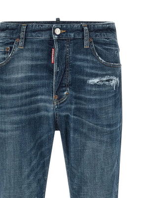 stonewashed-effect straight jeans