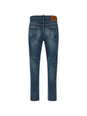 stonewashed-effect straight jeans