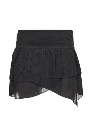 asymmetric ruffled skirt
