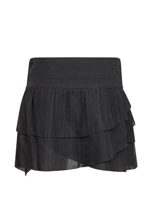 asymmetric ruffled skirt