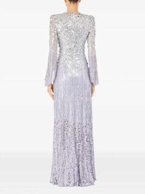 sequined long-sleeve dress