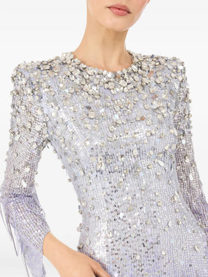 sequined long-sleeve dress