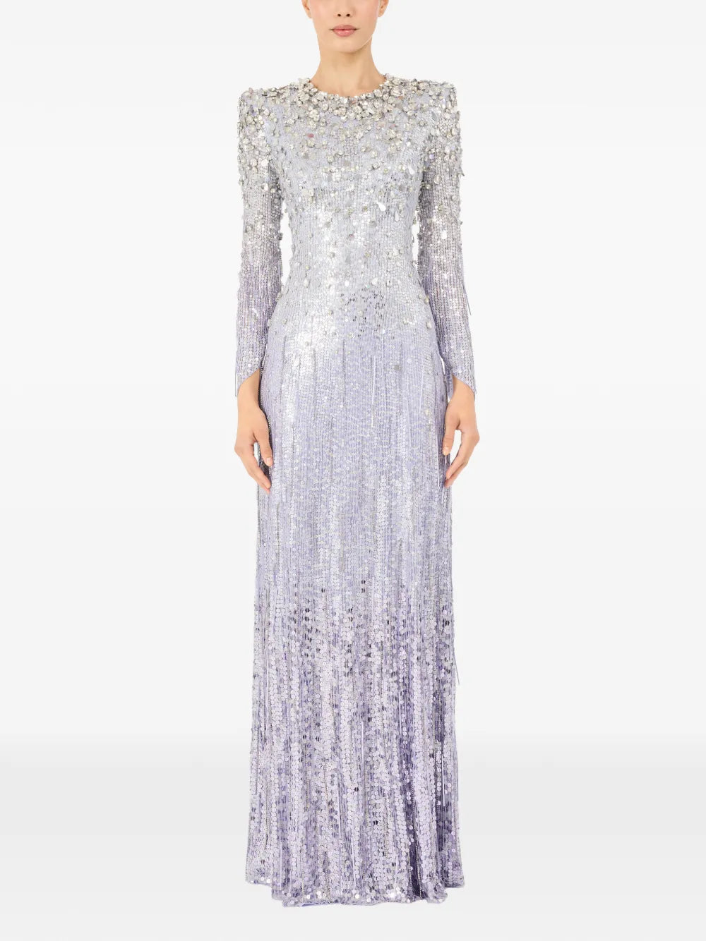 sequined long-sleeve dress