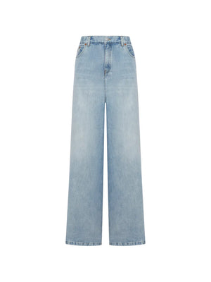 flow wide denim jeans