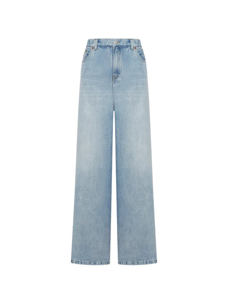flow wide denim jeans