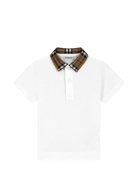 check-collar polo shirt
