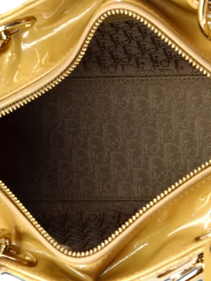 Lady Dior Bag Cannage Quilt Patent Medium satchel