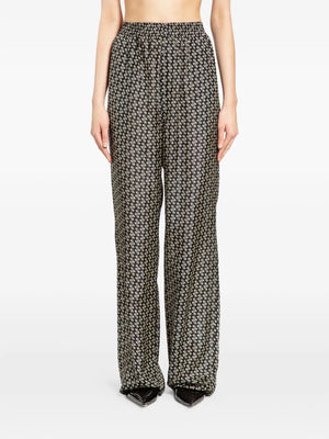 printed wide-leg trousers