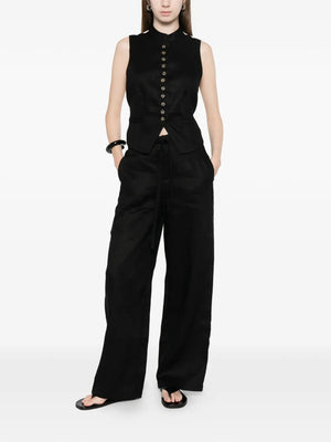 Linnea button collarless top