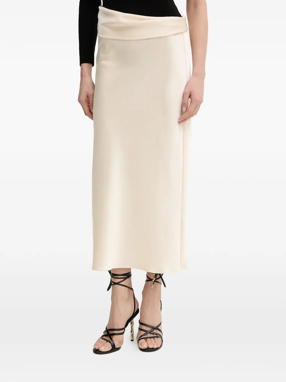 draped midi skirt