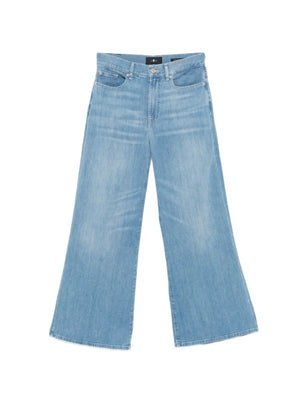 Wide-leg denim jeans