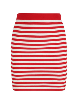 striped mini skirt