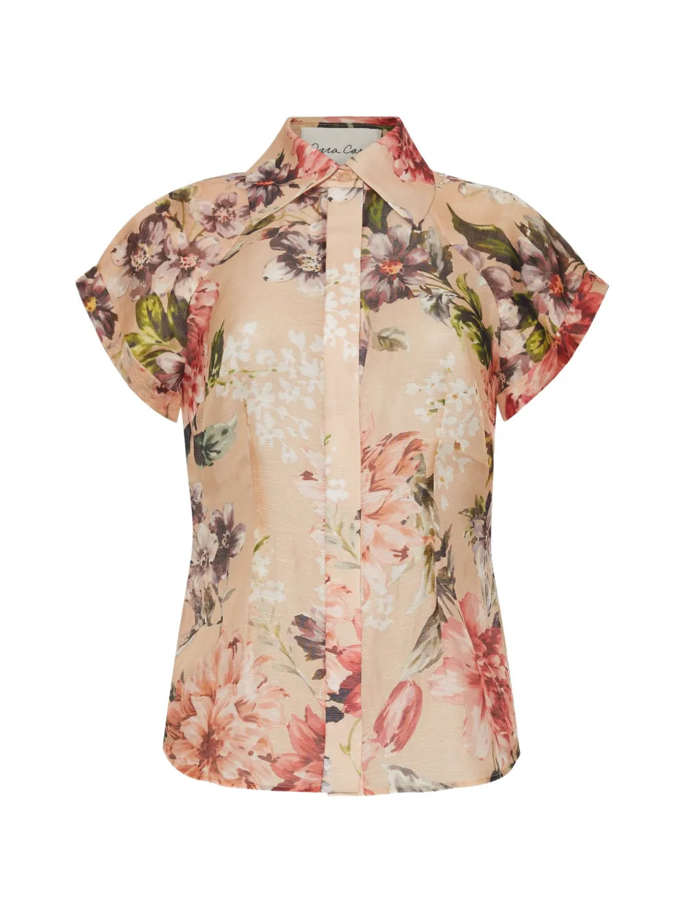 Standout puffed-sleeve floral-print top