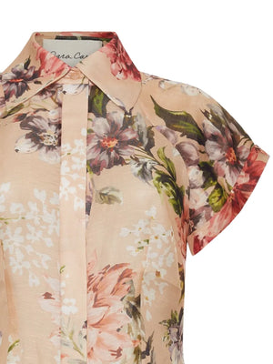 Standout puffed-sleeve floral-print top