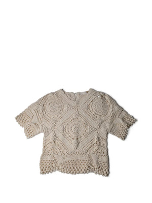 Maddalena short-sleeve crochet top
