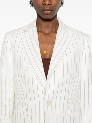 striped single-breasted jacket