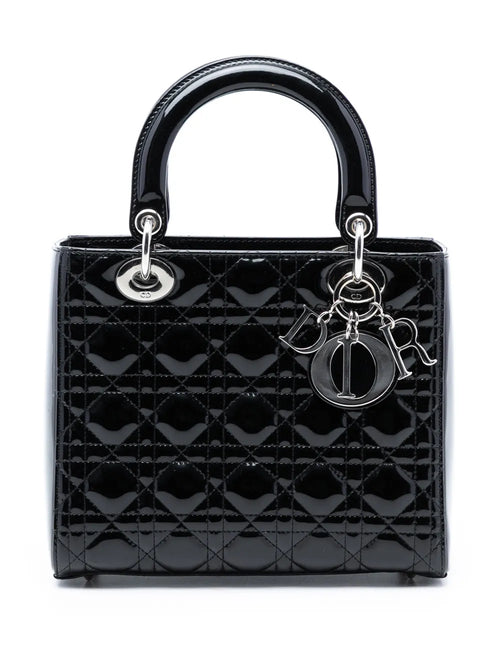 2013 Medium Patent Cannage Lady Dior satchel