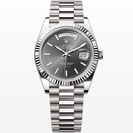 Rolex | Day-Date | 228239 | White gold | 40 mm | White gold | Grey | Automatic