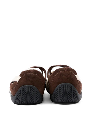 suede strap ballerina shoes
