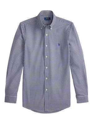 gingham long-sleeved shirt