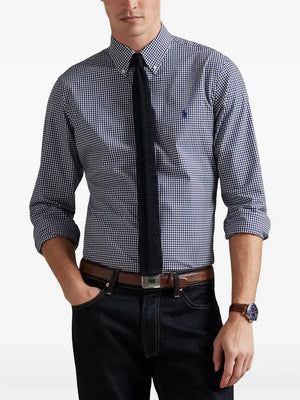 gingham long-sleeved shirt