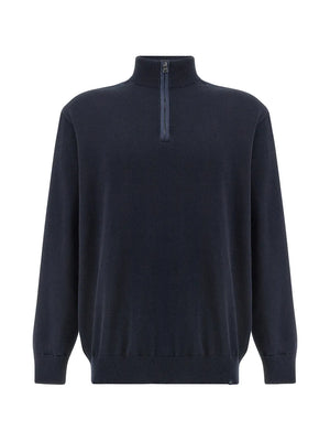half-zip cotton sweater