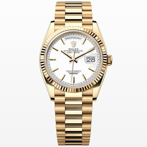Rolex | Day-Date | 128238 | Yellow gold | 36 x 43 mm | Yellow gold | White | Automatic