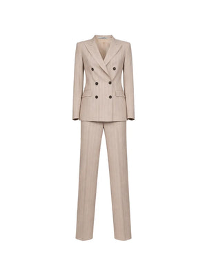 pinstriped double-breasted suit