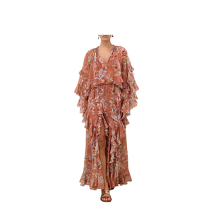 Orange Cotton Long Skirt