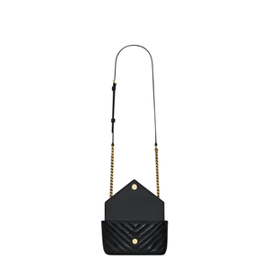College Mini Leather Shoulder Bags - Black